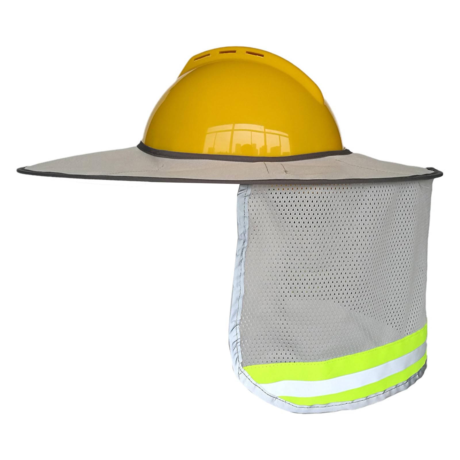 Pare pour Casque De Chantier - Protection Solaire Anti UV Respirant avec Protège Nuque pour Travail (sans Casque