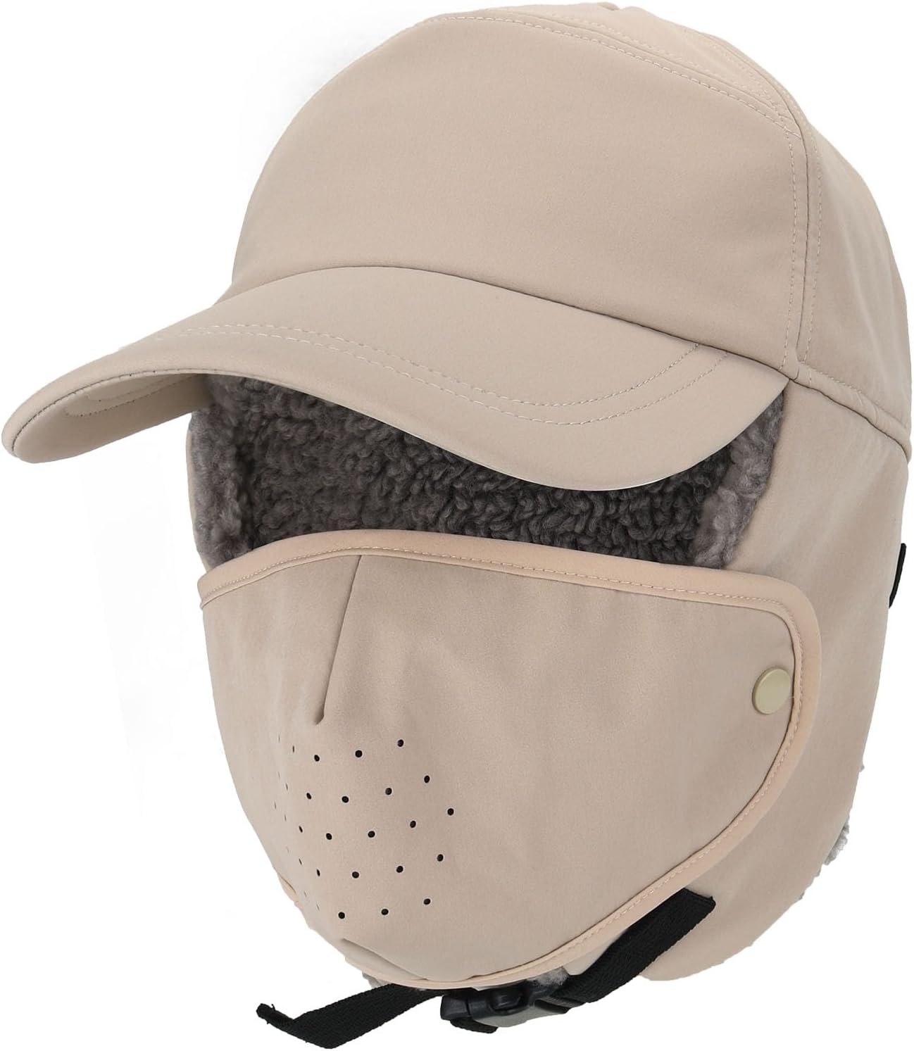 Trapper Hat with Ear Flaps and Face Cover, Winter Baseball Cap for Men Women to Keep Warm and Waterproof