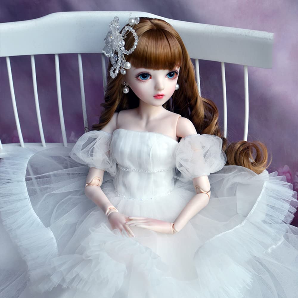 1/3 BJD Doll 24 Inch Ball Jointed Dolls with Fashion Clothes Princess Dress and Accessories, Gift for Kids Birthday (8#)
