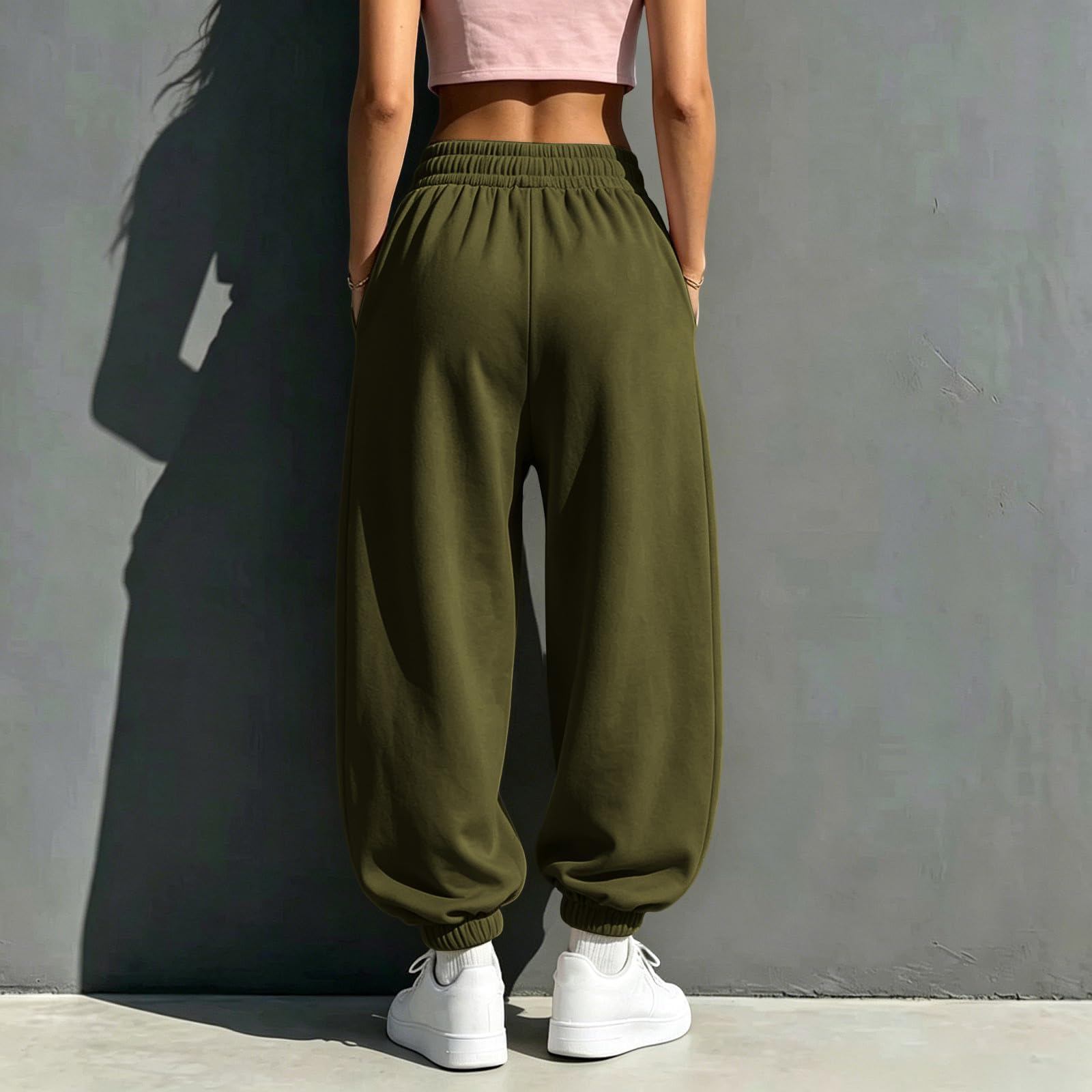 Sporthose Lang Leggings Blickdicht Hosen Für Damen Laufhosen Hohe Taille Dehnbar Lounge Weite Lose Sporthose Elegante Traininghose Mit Taschen Baggy Weitbeinige Hose Freizeithose