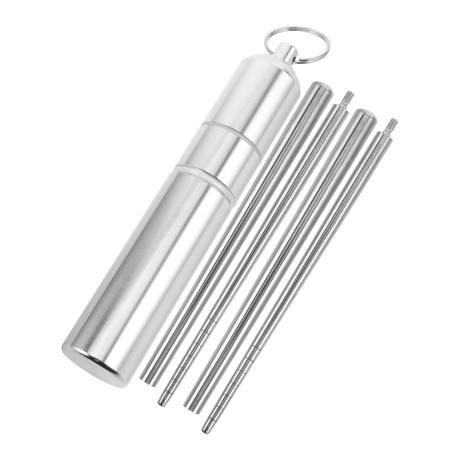 Palillos para picar plegables de acero inoxidable 304 reutilizables con estuche portátil