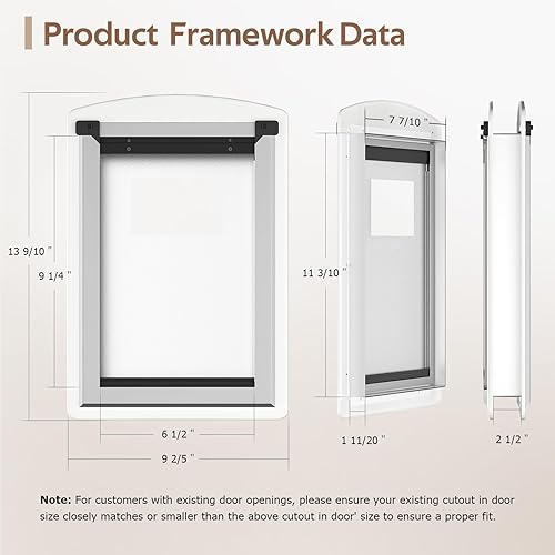 Miniatura 2 de MAVRICTECH Puerta de gato para puerta Puerta de gato para puertas exteriores e interiores, marco de acero, doble solapa magnética, 2 cerraduras