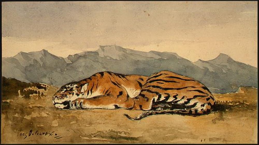 Peintures à l'huile tigre Delacroix peintes main - 6