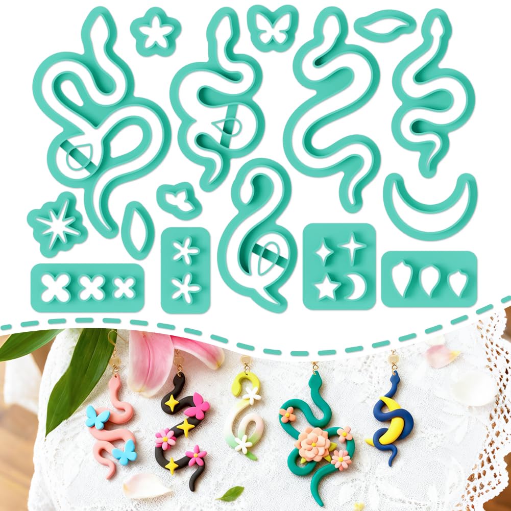 ORIGACH 16 Pcs Snake Polymer Clay Cutters Set