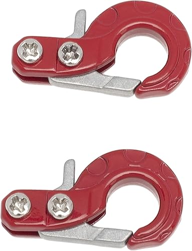 Ganchos de cabrestante de oruga RC, gancho de remolque de metal para 110 RC Car SCX10 Tamiya CC01 D90 D110 TF2 TRX4 Accesorios (rojo)