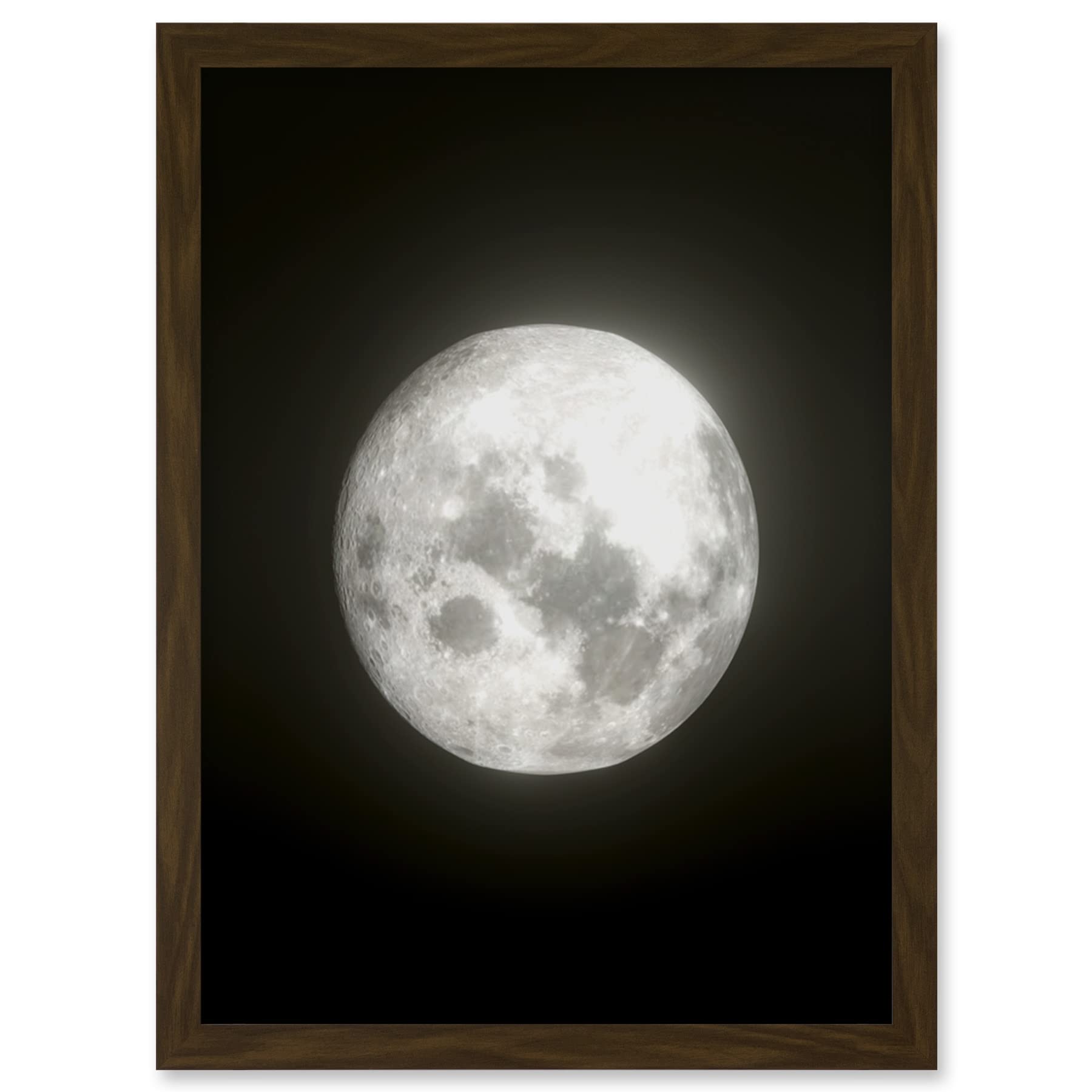 Lunar Phases Full Moon Space Astronomy Artwork Framed Wall Art Print A4 - Artery8
