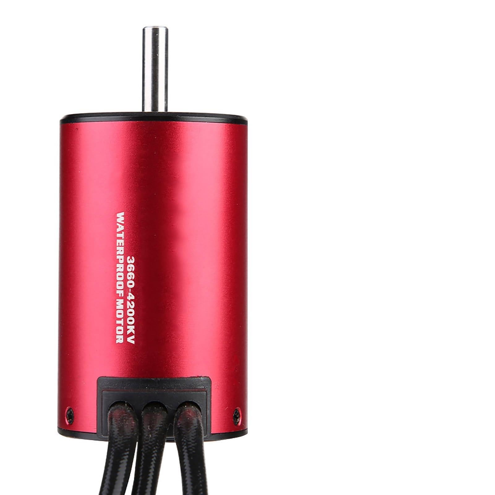 Motor sin Escobillas de 4 y 12 Ranuras de Alto par para Coche RC 1/10 1/8, Disipador Térmico de Aluminio CNC Motor Eléctrico Resistente Al Calor de 180-200 °C para Aficionados Negro (4200KV)