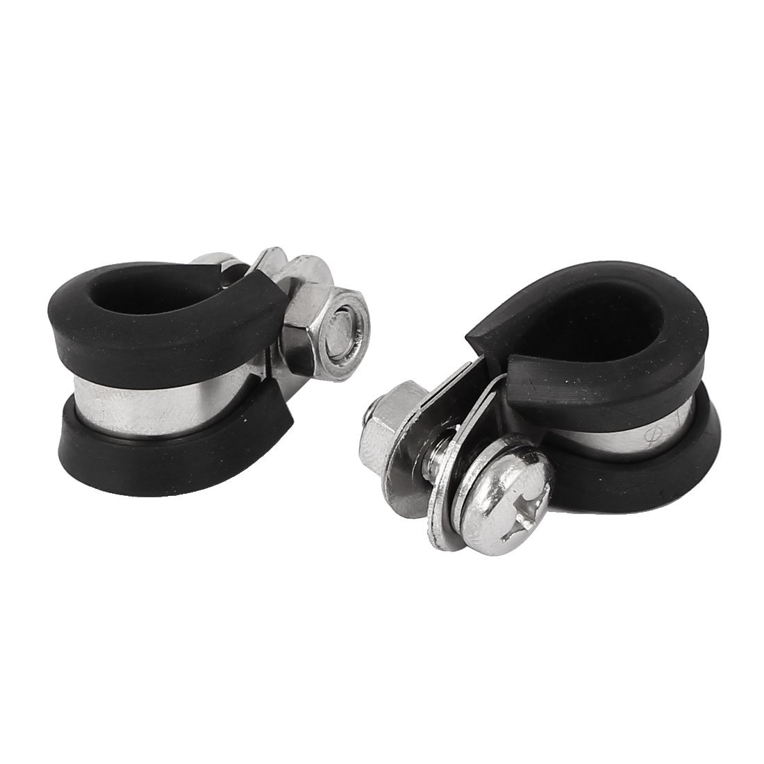 Aexit 5pcs 12mm Clamps P Clips EPDM Rubber Lined Mounting Bracket for Pipe Strap Clamps Tube Cable