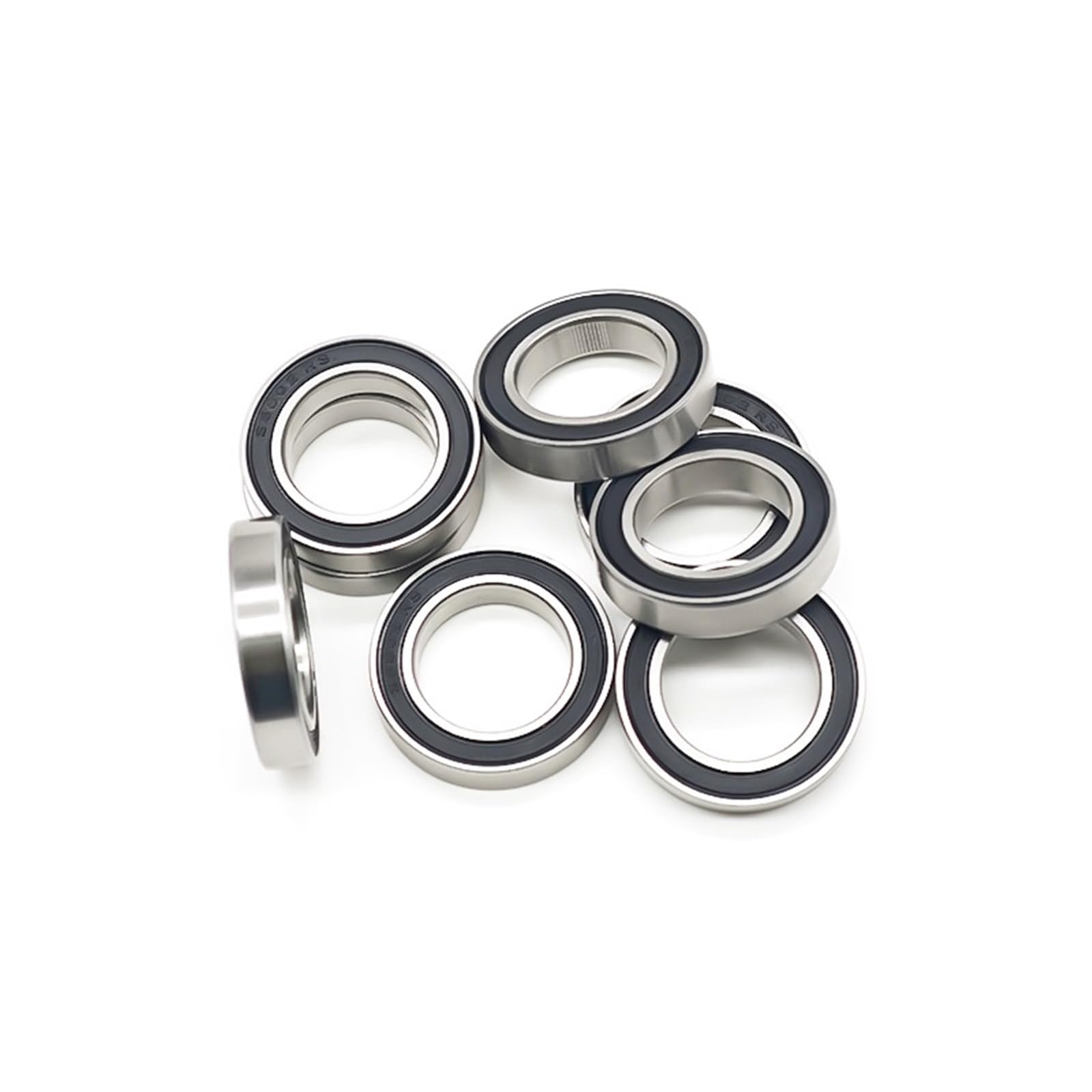 Rodamiento rígido de bolas de pared delgada de acero inoxidable 440C, 15 x 24 x 5 mm, S6802RS, S61802-2RS, 10 unidades