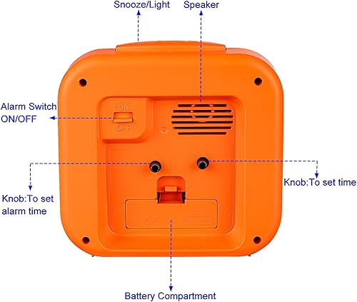 Miniatura 5 de Reloj despertador analógico grande de 5.5" • Silencioso sin tictac • Despertar suave • Sonidos de beep • Volumen creciente • Función de repetición y