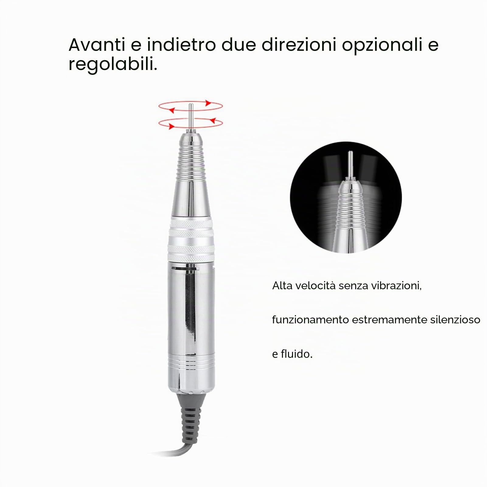 manipolo fresa per unghie 35000 giri Manico per trapano per unghie Manico per trapano per unghie elettrico Macchina per manicure per unghie Manico per lucidatura per unghie Manipolo per smalto pe