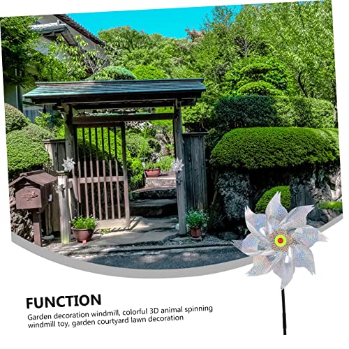 IWOWHERO 5 Unidades moinho de de pássaros rodas de pinos holográficos sacada decoração jardim Decora