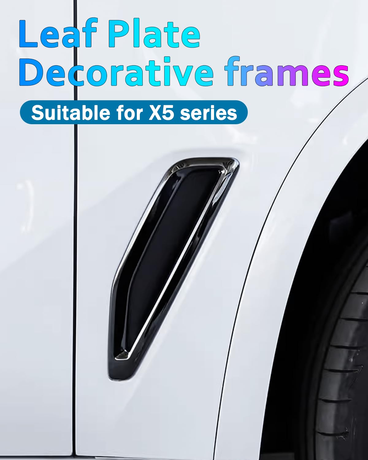 Garniture Cache Sortie D'Air Aile Avant BMW X5 G05 2019-2024 – Noir Brillant – Paire Gauche + Droite – Look Sport Facile à Poser