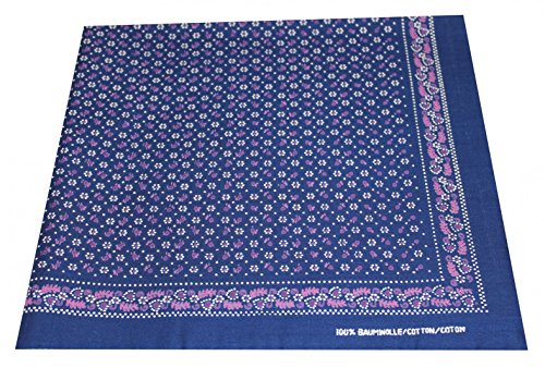 Tobeni 548 Bandana Head- Pañuelos para el Cuello de Tela 100% Algodón Unisex Color Pagano Azul Oscuro Tamaño 54 cm x 54 cm