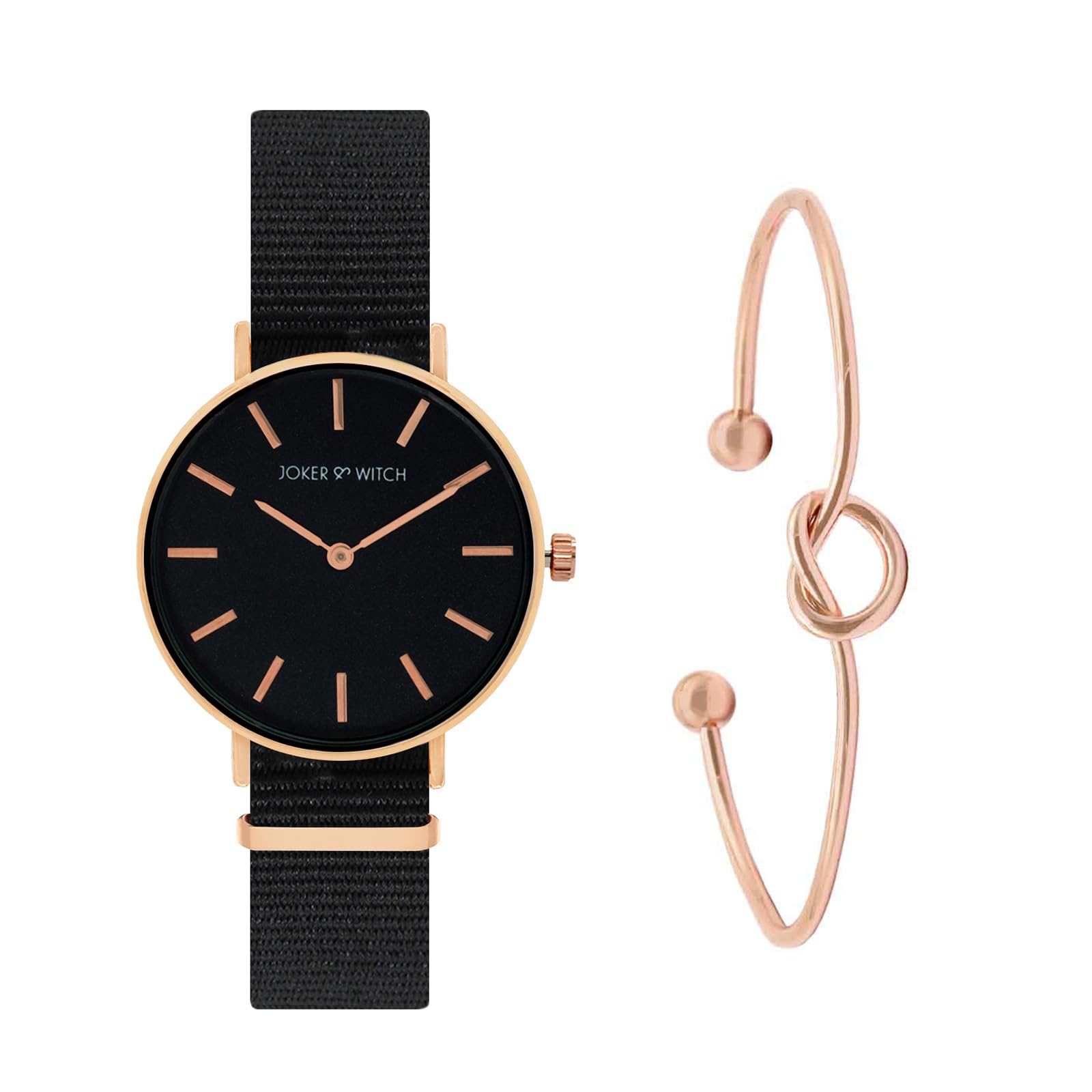 Joker & Witch Nylon Women The Dark Knot Analog Watch Bracelet Stack, Black Dial, Black Band (B0C7L72YP1) Amazon Price History, Amazon Price Tracker