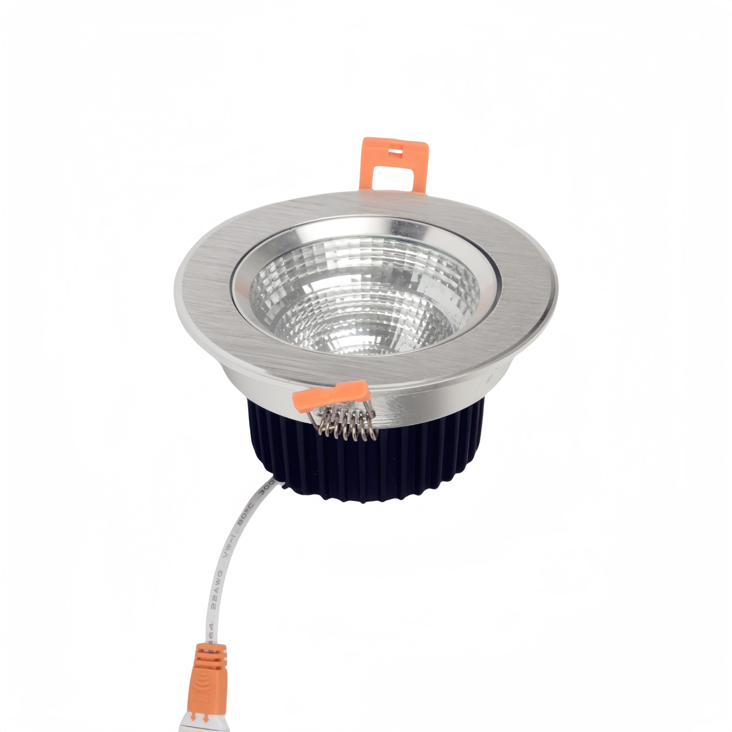 ONSSI Foco Downlight LED de Techo 5W,(Blanco Neutro,Pack 5) Redondo Ø85mm Marco Plateado Empotrado,Downlight Led Pequeño para Techo