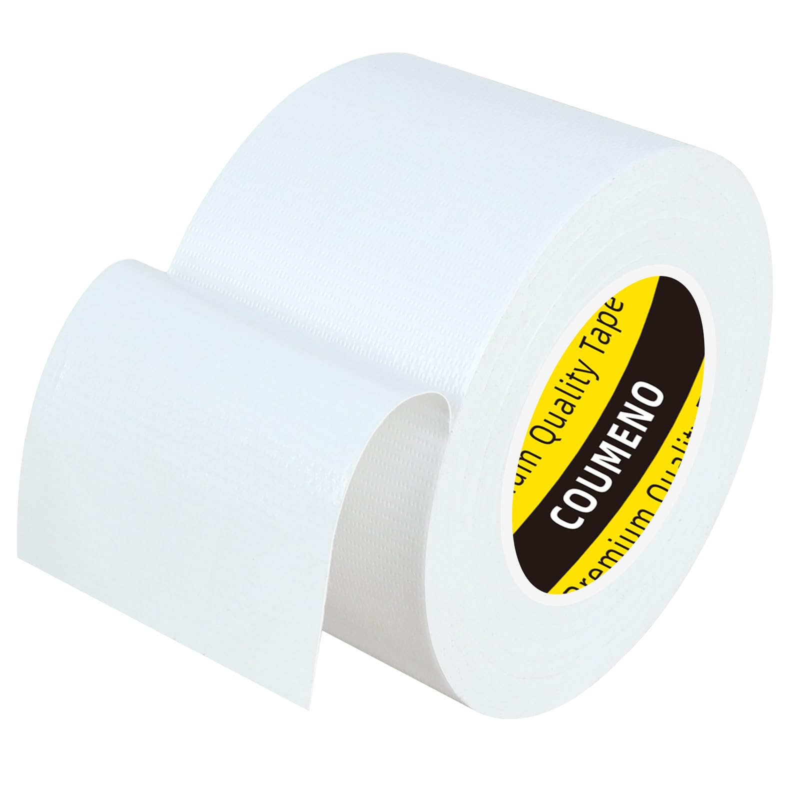COUMENO Duct Tape White, 2in x 33FT, Heavy Duty Industrial Grade Gaffer Tape 280μm, Waterproof Hand Tearable Repair Tape for Sealing, Bundling,