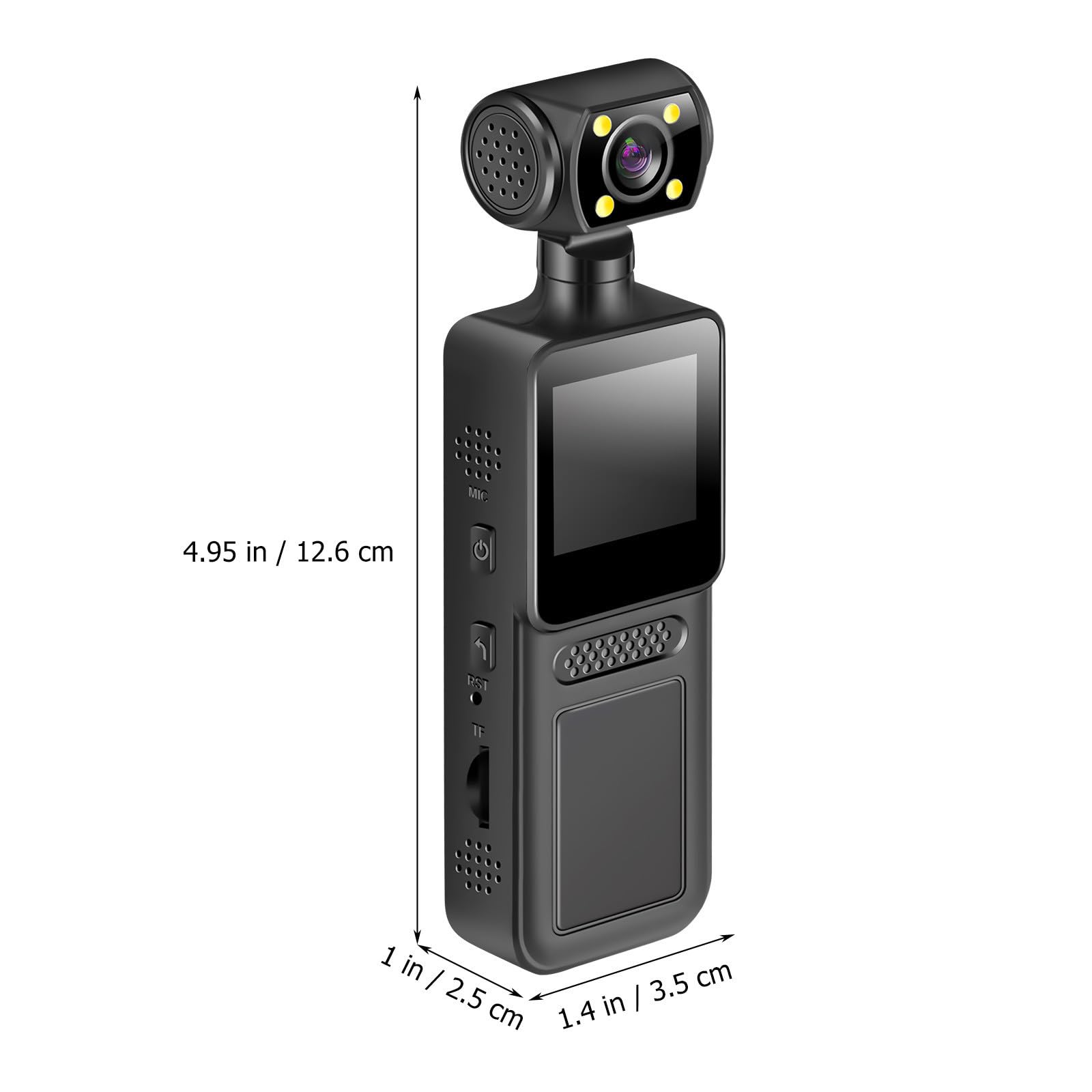 ABS Videocamera Sportiva Tascabile con Registrazione Nera Modello 12