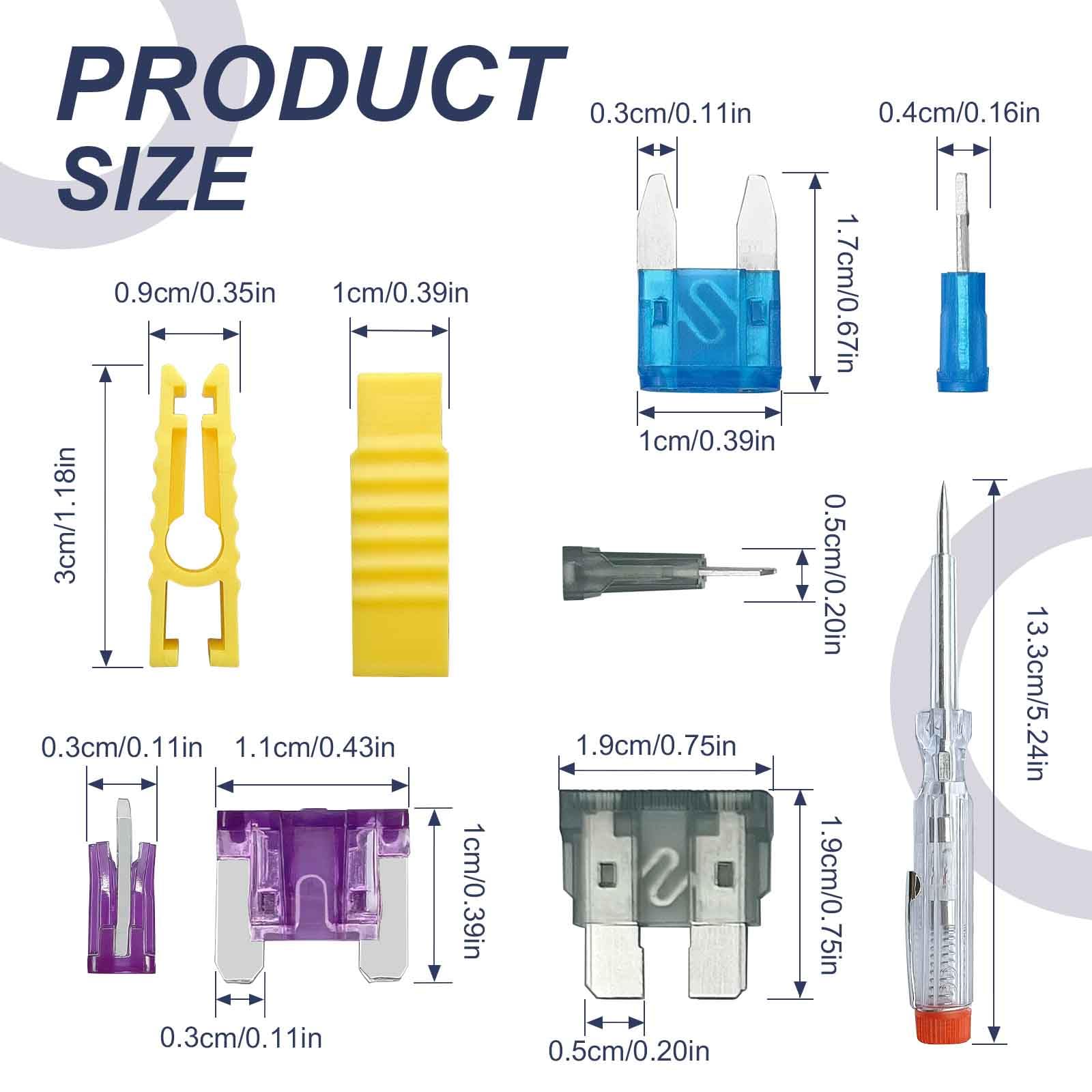 Kit assortito di 306 fusibili per auto, standard misti, mini e a basso profilo, fusibili a lama per veicoli, 2A, 5A, 7,5A, 10A, 15A, 20A, 25A, 30A, 35A, per camion, auto e SUV, barche