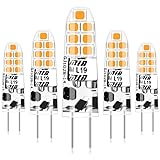 G4 LED Lampen, 2W G4 LED Birnen, Warmweiß 3000K, Ersatz für 20W Halogenlampen,12V Glühlampen kein Flackern nicht dimmbar, kleine Glühbirnen,LED Stifsockellampen,5er Pack