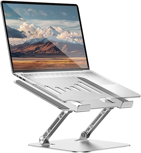Miniatura 10 de Soporte para computadora portátil ajustable para escritorio, soporte plegable para computadora portátil, altura ajustable para MacBook, PC,