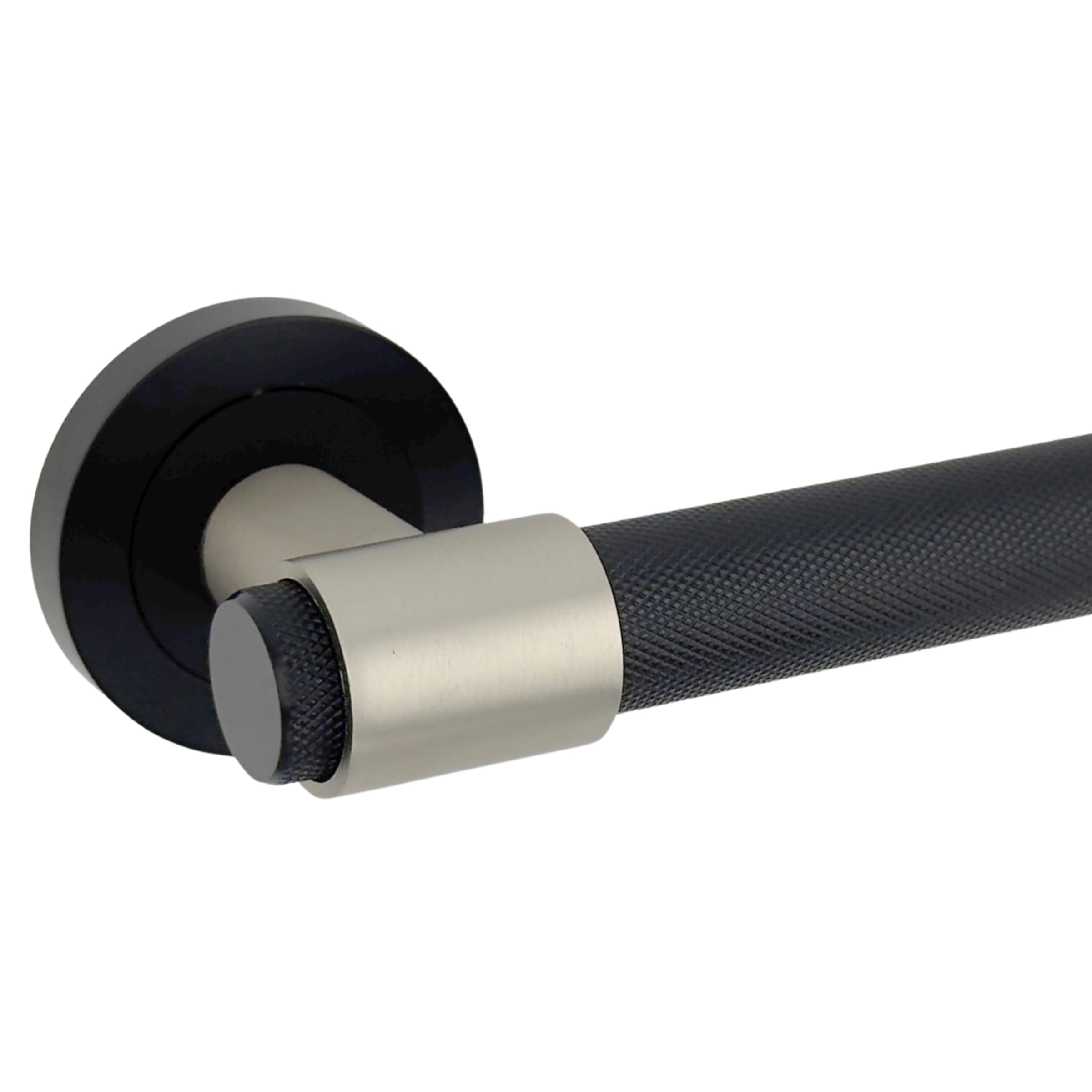 AXS Dakota Internal Door Handles on Rose – Lever Handle Pair for Wooden Doors – Modern Concealed Fix – Fits Standard UK Tubular Latch (Black, Handles Only)