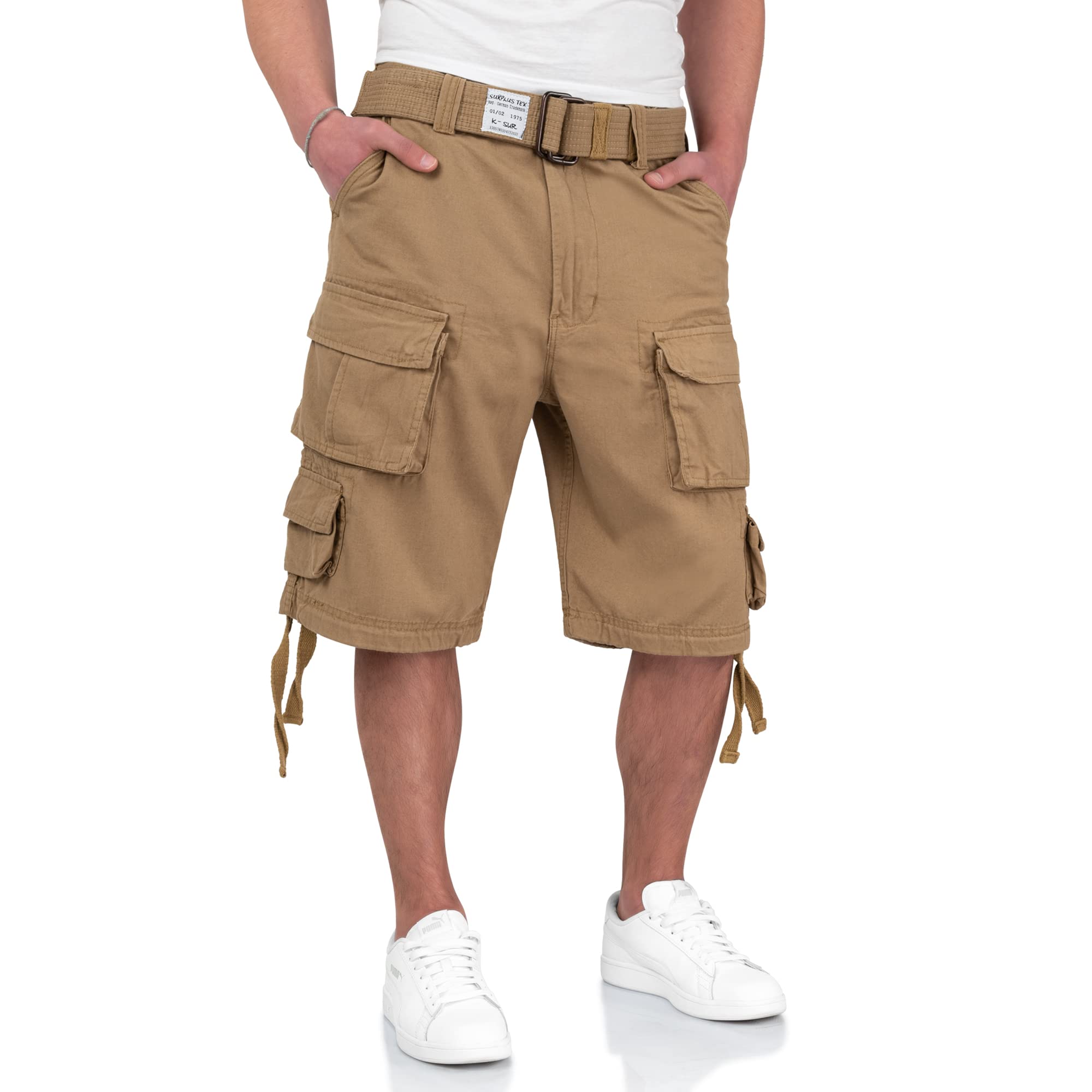 Surplus Raw Vintage Division Mens Cargo Shorts, Beige, 3XL