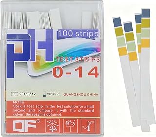 HABNI 100 Pièces Feuilles De Papier De Test Acide Et Basique (Ph 0 À 14), Bandelette Urinaire, Bandelette Piscine, Test Ph Piscine, Grande Zone De Test Du Ph Et De L'Eau, Test De L'Eau, Test De Nitrat