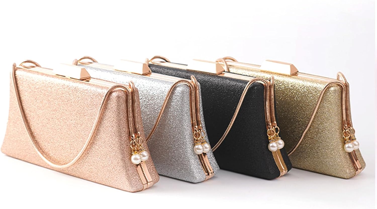 YYW Clutch Purse For Women Evening Bag Wedding Party Glitter Purse Shoulder Handbag