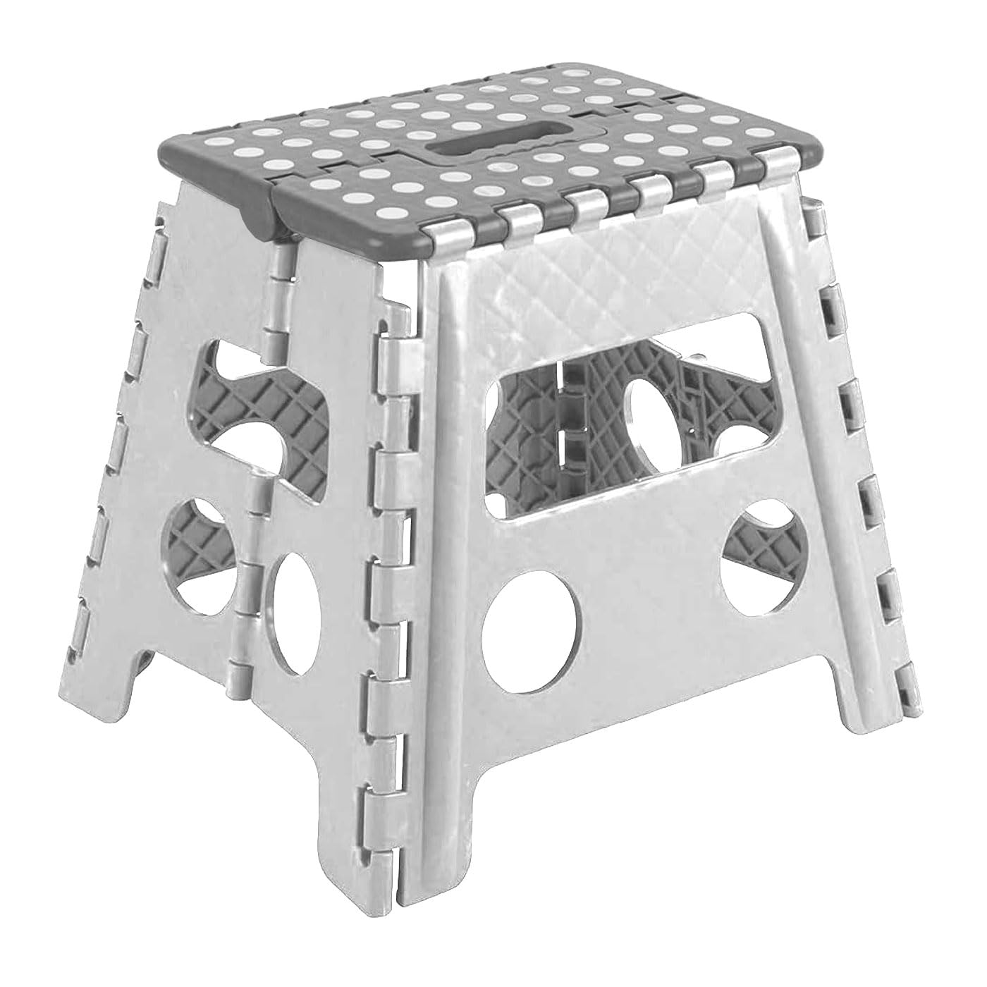 Acan Tradineur - Taburete Plegable Multiusos - PVC - Escalera Antideslizante Infantil - Altillo para Cocina o Baño - Reposapiés para Niños - Máx. 150 kg (Blanco - 32 x 22 x 29 cm)