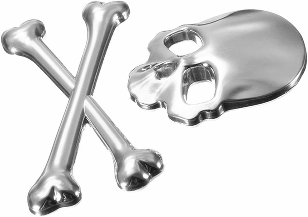 GS Cool Personality 3D Skull Metal Skeleton Crossbones Car Motorcycle Emblem Badge Sticker Car Styling Decals Accessories image 4