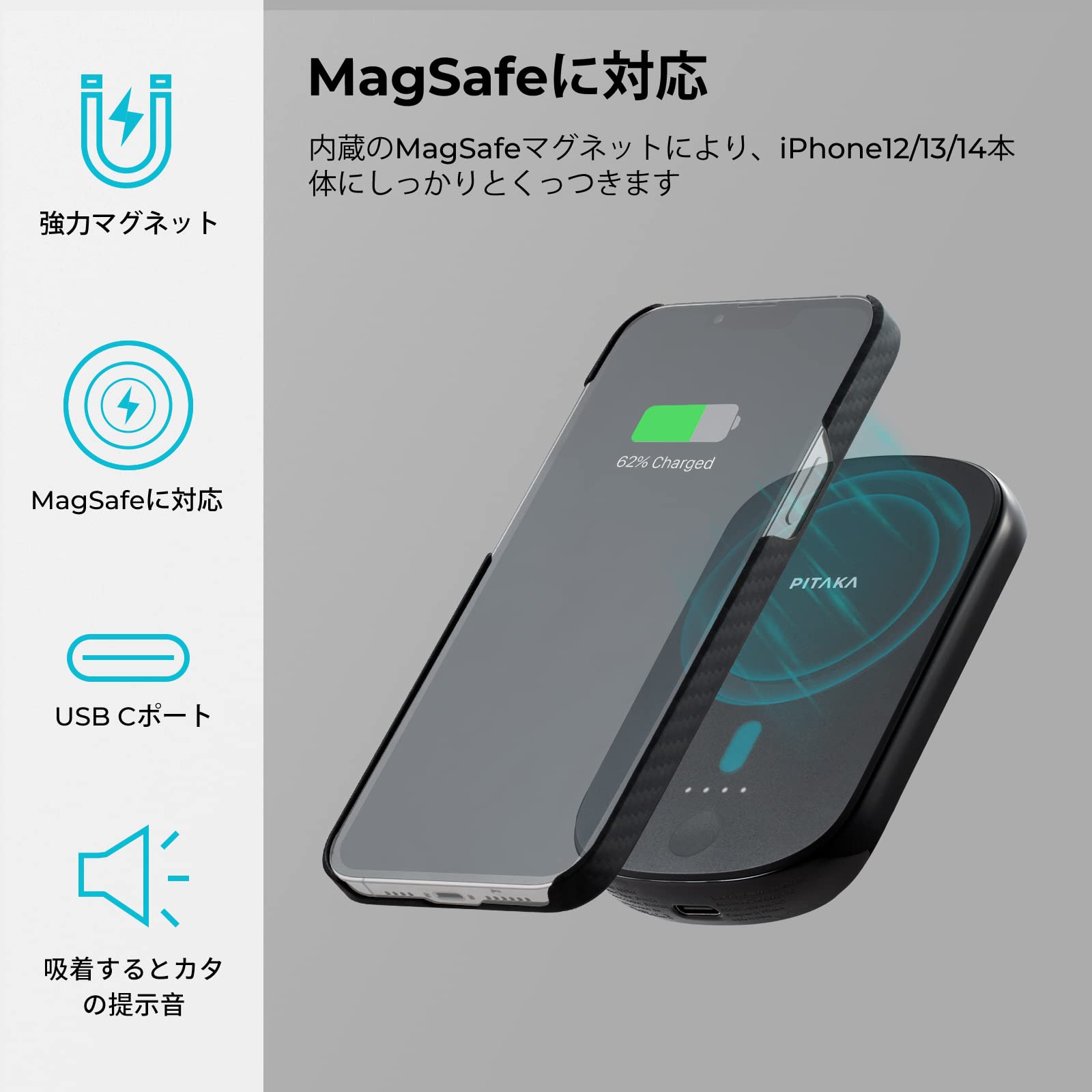 PITAKA アラミドファイバー モバイルバッテリー 5000mAh PITAKA アラミドファイバー モバイルバッテリー 5000mAh