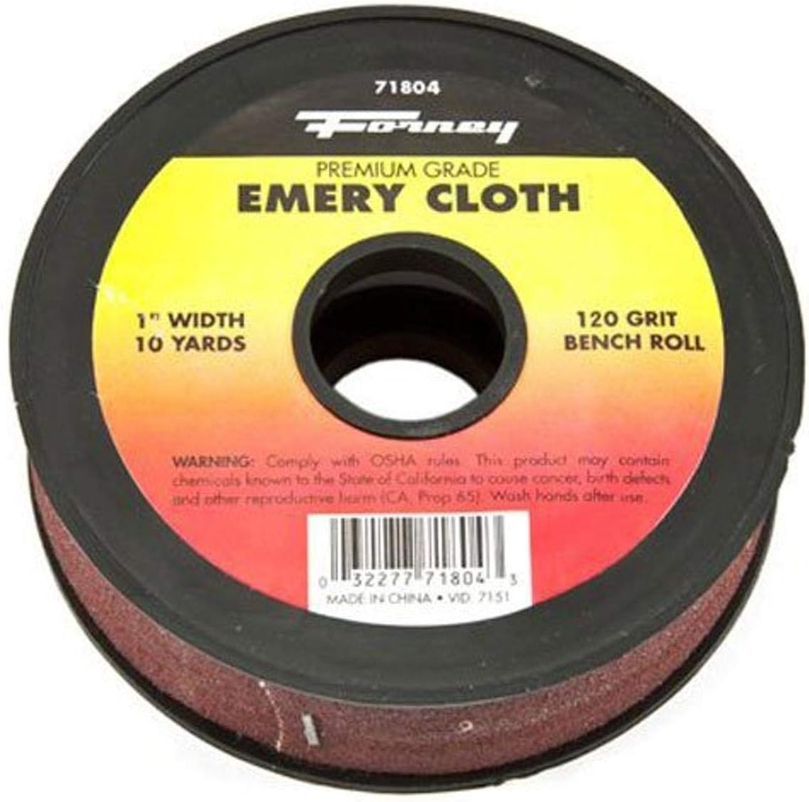 Forney 71806 Emery Cloth, 320-Grit, 1-Inch-by-10-Yard Bench Roll
