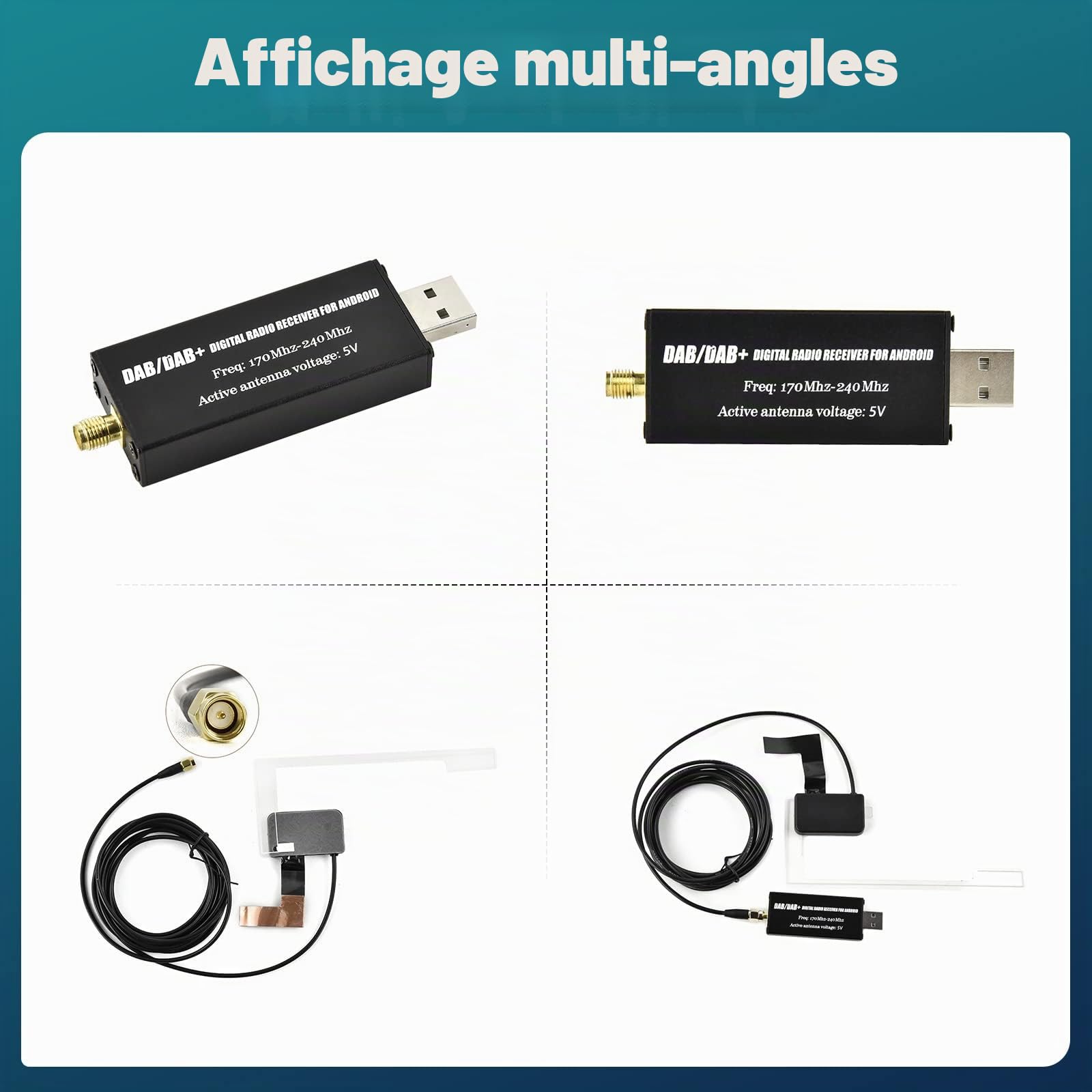 Hikity Adaptateur Dab/Dab+ pour Android Auto Radio