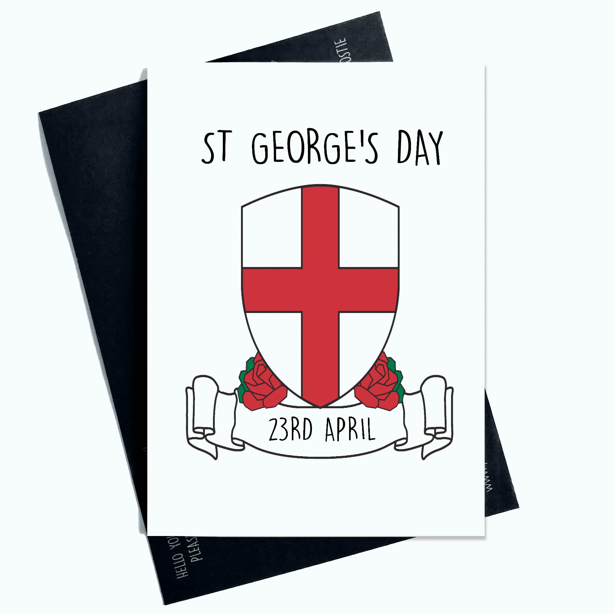 Peachy Antics St George's Day 23rd April St George's Day Card For Him For Her England Flag Celebration Card For Anyone Shield England AP115