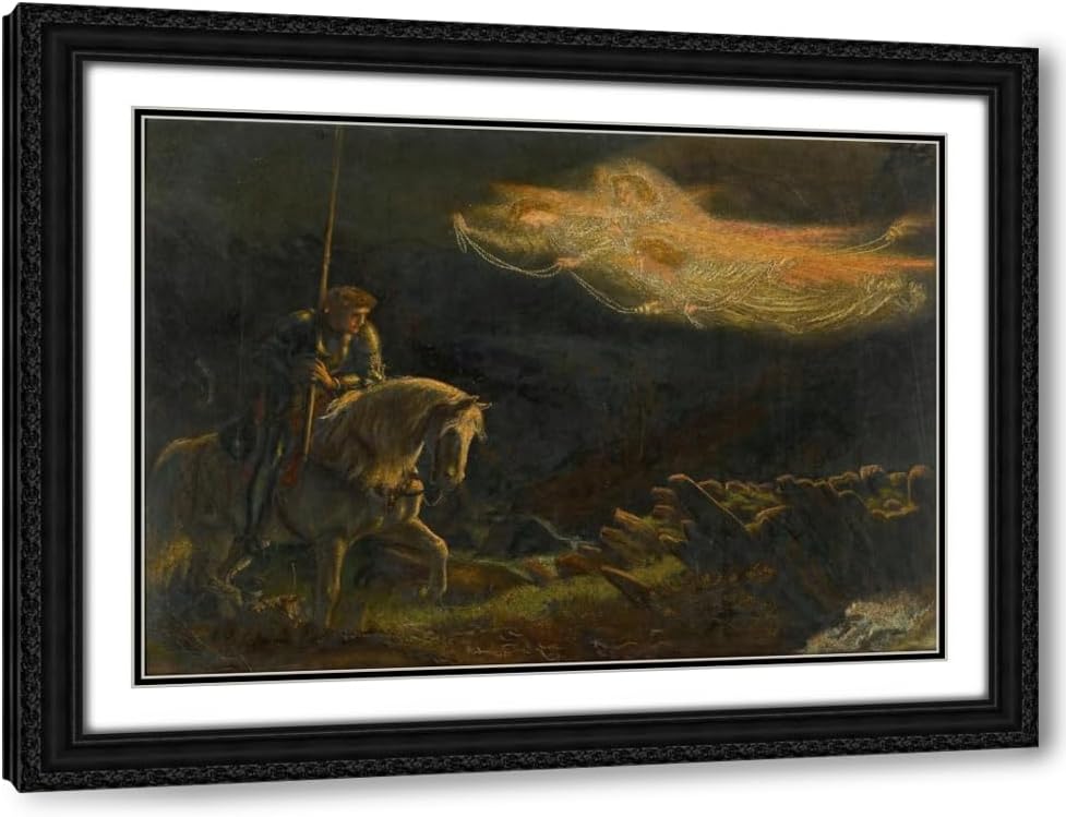 ArtDirect Study for Sir Galahad – The quest for the holy grail Custom Framed Art Print Giclee Print or Canvas Options with Various Sizes and Customization by Arthur Hughes
