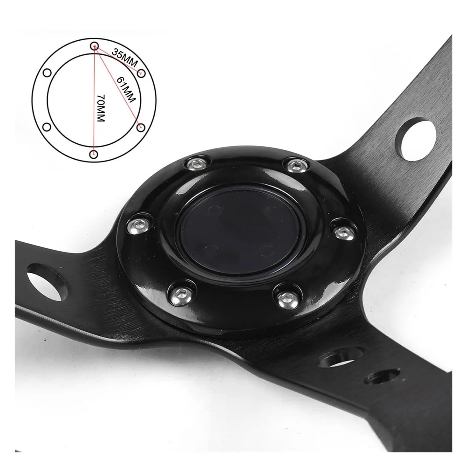 Shuogoufeng Store 14cali 350mm kierownica wyścigowa samochodowa kierownica stopu aluminium głęboka kukurydza Sport Drifting kierownice uniwersalne kierownic(Blue)