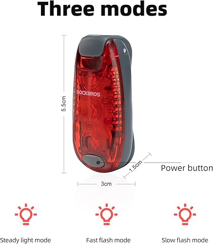 Miniatura 2 de ROCKBROS Luces de bicicleta pequeñas Luz trasera 3 modos Luces traseras de bicicleta Luces traseras impermeables Luces de bicicleta de seguridad