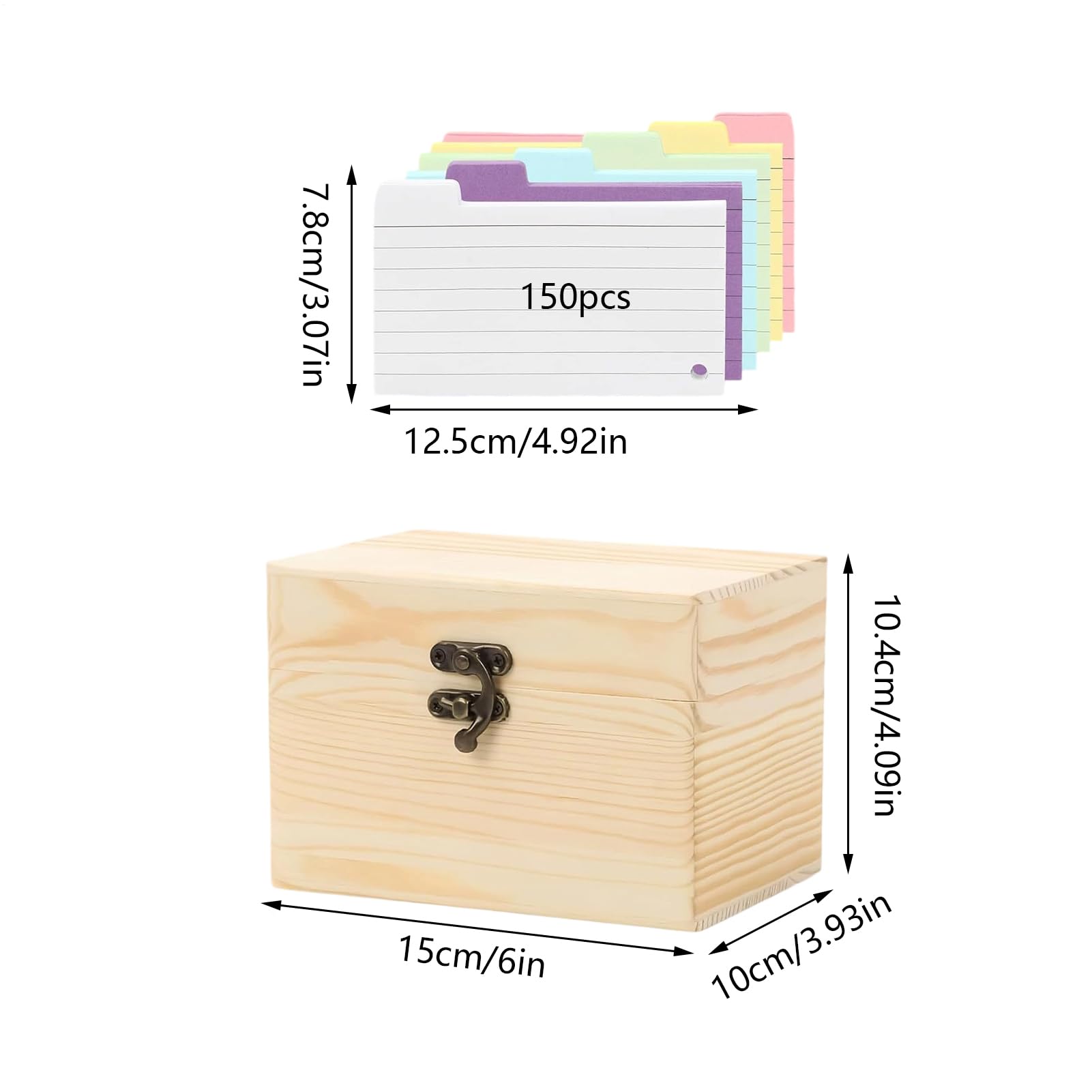 Boîte de rangement compacte avec couvercle pour cartes postales, bureaux, usage domestique, 15 x 10 x 10 cm