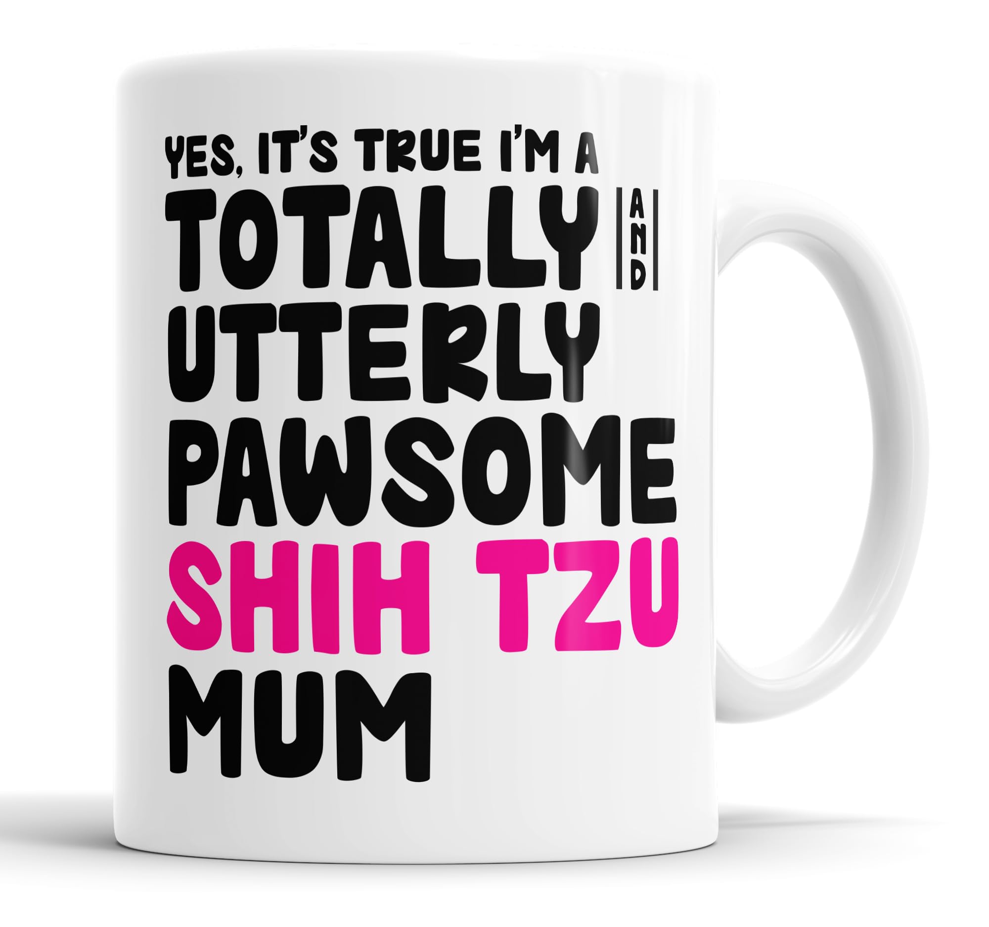 Faithful Prints Pawsome Dog Mug | Dog Cups | Dog Mum Mugs | Dog Dad Cup | Pawsome Mum | Pawsome Dad (Mum, Shih Tzu)