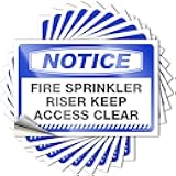 Car Stickers for Men Notice Fire Sprinkler Riser Keep Access Clear Stickers 10 Pcs Car Stickers Warning Signs for Bedroom(8X12CM)