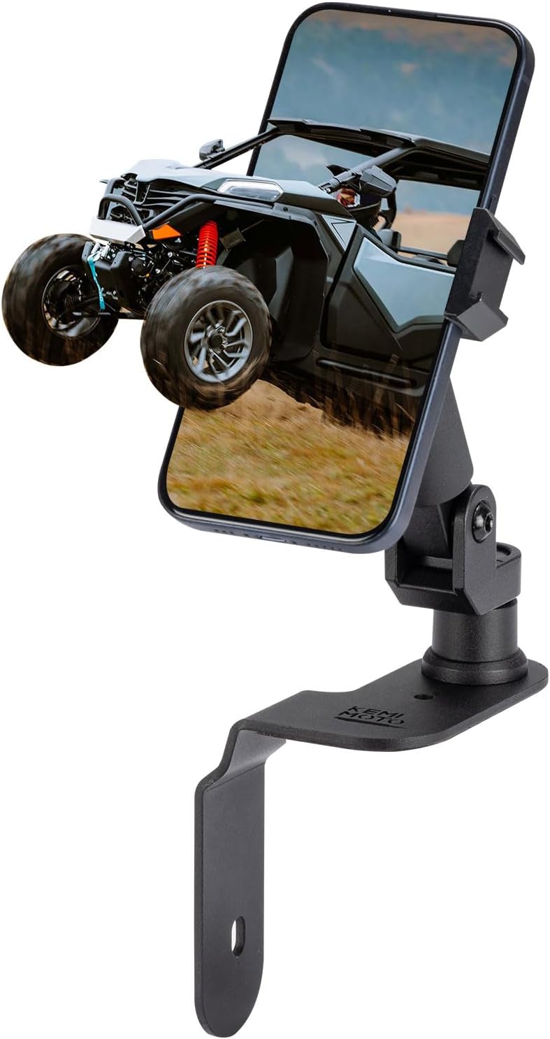 KEMIMOTO Phone Mount CNC Material Compatible with 2023+ CFMOTO ZForce 950 Sport & Trail/ZForce 800 Trail G2, 360° Adjustable Aluminum Heavy Duty UTV Phone Holder Easy Installation