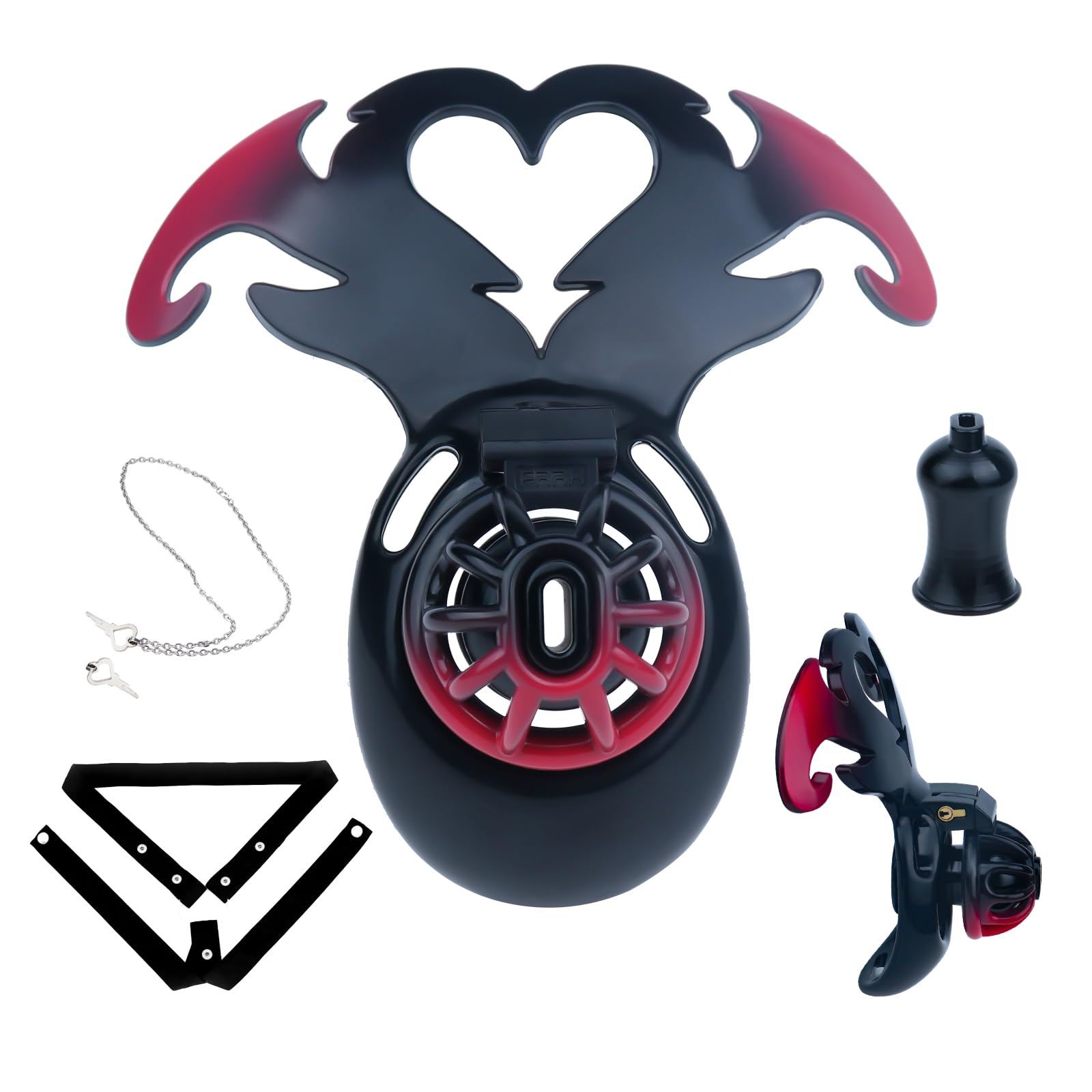 Cages de Chasteté pour Pénis Sissy Sex Toys Homme Chastity Cage Légère avec Cuvette et Ceinture Cage Chastetée Respirante avec Serrure Cachée et 2 Clés pour Bondage le Pénis (Black-L,50mm)