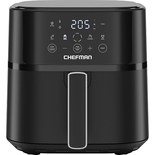 Chefman TurboFry Touch 5,7 L Kompakt-Heißluftfritteuse mit Hi-Fry