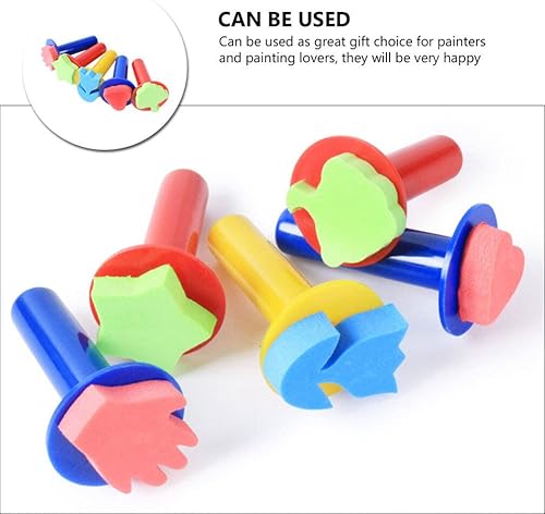 Miniatura 3 de Esponjas de pintura de Eva espuma sello de pintura 5 unids corazón flor estrella en forma de árbol esponjas Stamper esponja de dibujo para