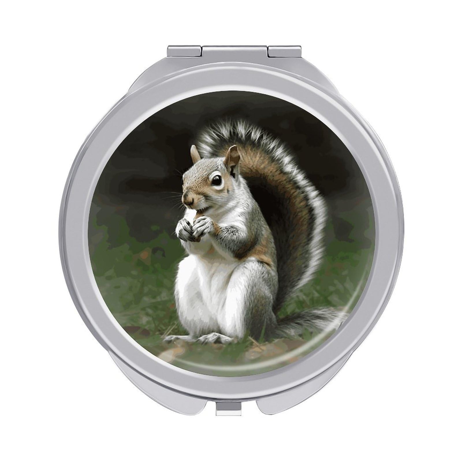 LDGSUPH Squirrel Travel Makeup Mirrors Portable Compact Mirror Double-Sided 2X/1X Magnifying Folding Pocket Mirror Mini Round Handheld Mirrors for Home Outdoor