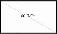 Tela de projetor de 100 polegadas, telas de projetor laváveis 4K HD 16:9, tela widescreen dobrável anti-vinco, tela de projetor portátil para filmes, home theater, ambientes internos e externos