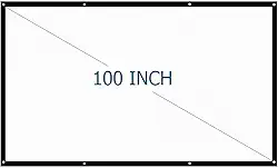 Tela de projetor de 100 polegadas, telas de projetor laváveis 4K HD 16:9, tela widescreen dobrável anti-vinco, tela de projetor portátil para filmes, home theater, ambientes internos e externos