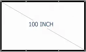 Tela de projetor de 100 polegadas, telas de projetor laváveis 4K HD 16:9, tela widescreen dobrável anti-vinco, tela de projetor portátil para filmes, home theater, ambientes internos e externos