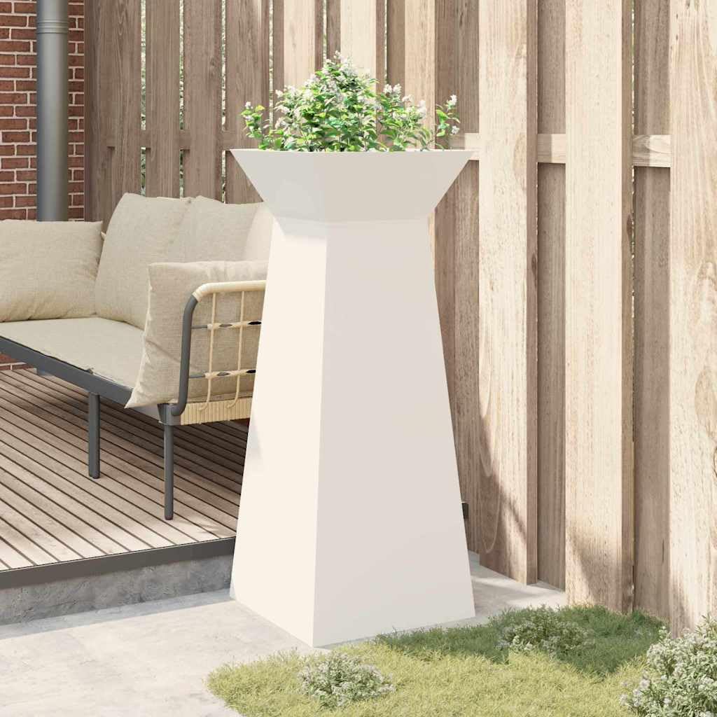 Säulen Pflanzer Weiß 40 x 40 x 100 cm, Blumen Topf pflanz gefäß kübel für Garten terrasse Balkon und fensterbank, Outdoor deko für kräuter gemüse Orchidee Bonsai Kaktus